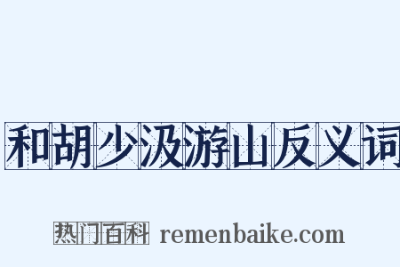 和胡少汲游山反义词是什么意思的图片